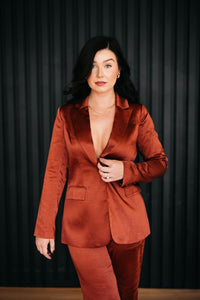 Afterglow Satin Blazer - Wisdom & Wardrobe