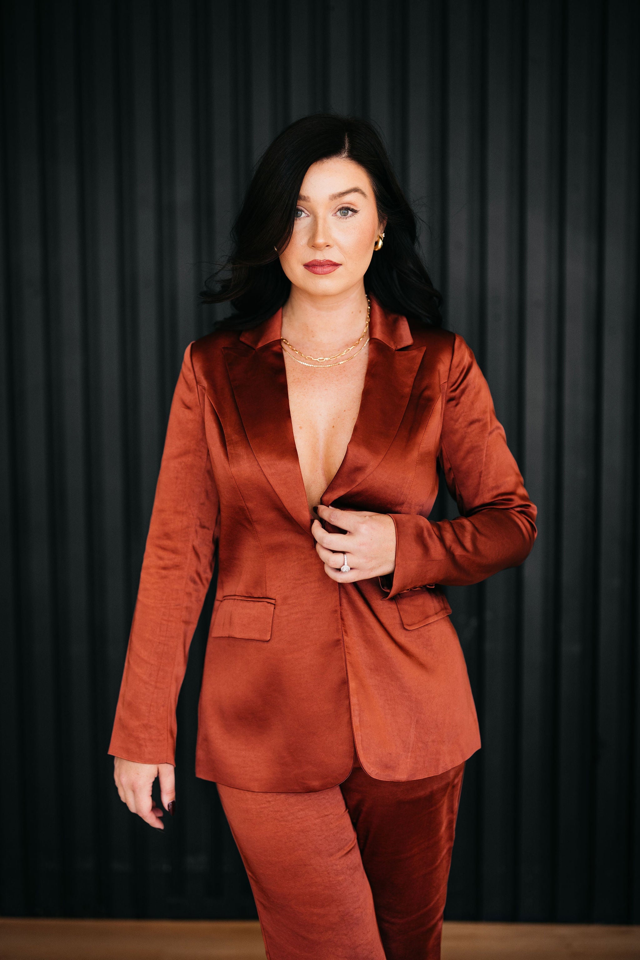 Afterglow Satin Blazer - Wisdom & Wardrobe
