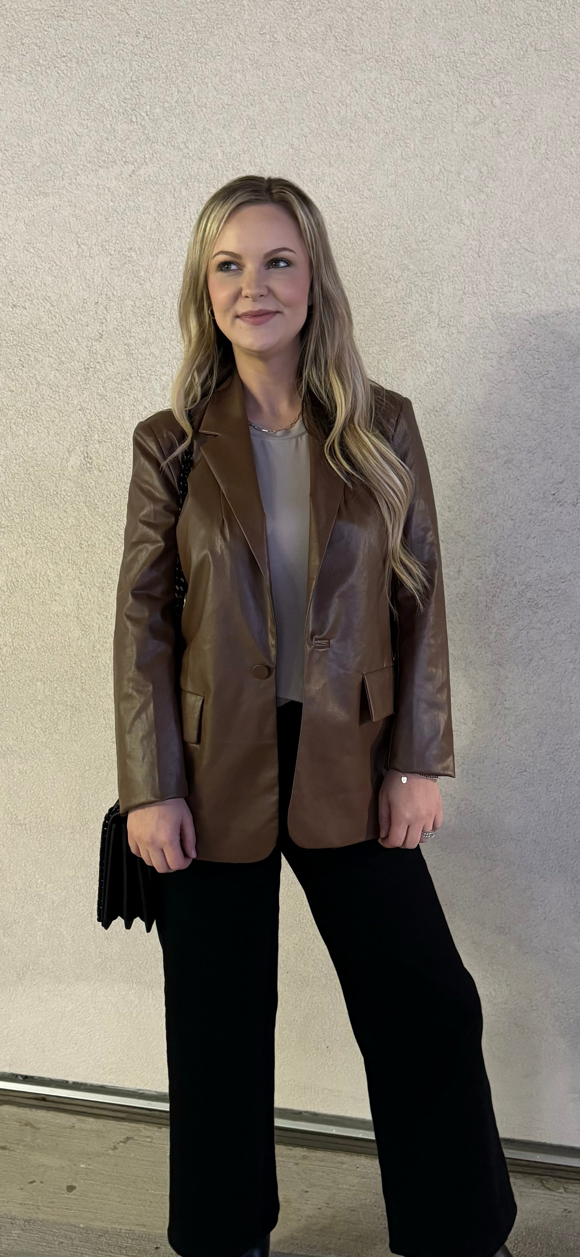 Cambridge Faux Leather Blazer