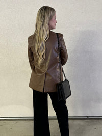 Cambridge Faux Leather Blazer