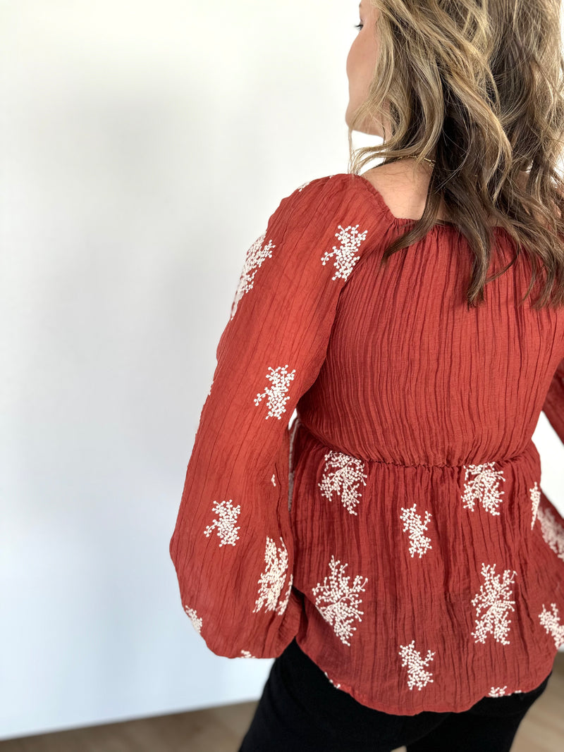 Autumn Smocked Blouse