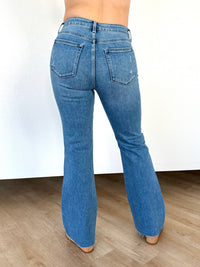 JBD Flare Jeans with Raw Hem Detail