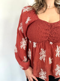 Autumn Smocked Blouse